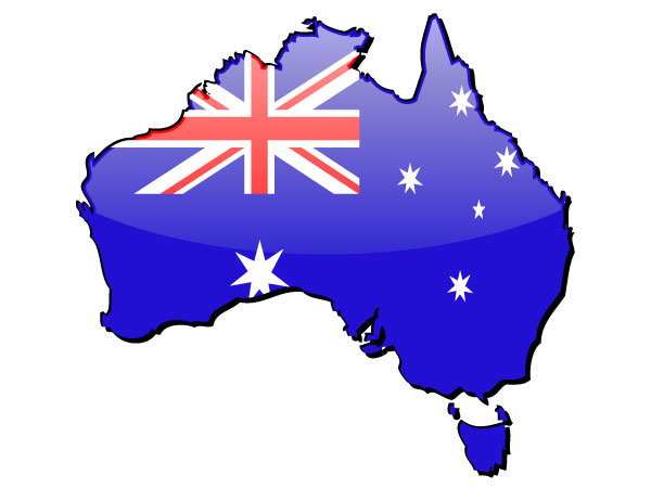 australia map and flag