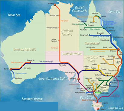 Australia Rail Map