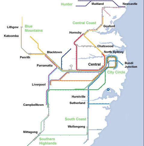 CityRail Australia Network Map