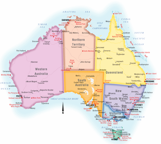Map Of Southeast Asia And Australia. Australia has