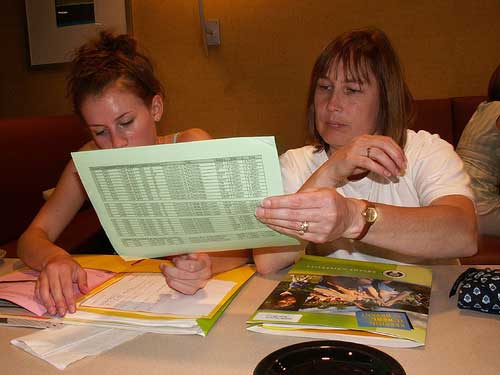 student selecting classes with advisor