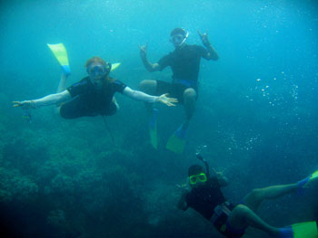 Students snorkeling in Australia